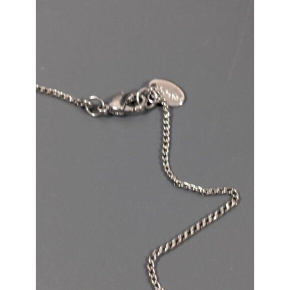 Pink Rhinestone Birthstone Initial Letter J Pendant Silver Tone Retro Necklace - Picture 6 of 9